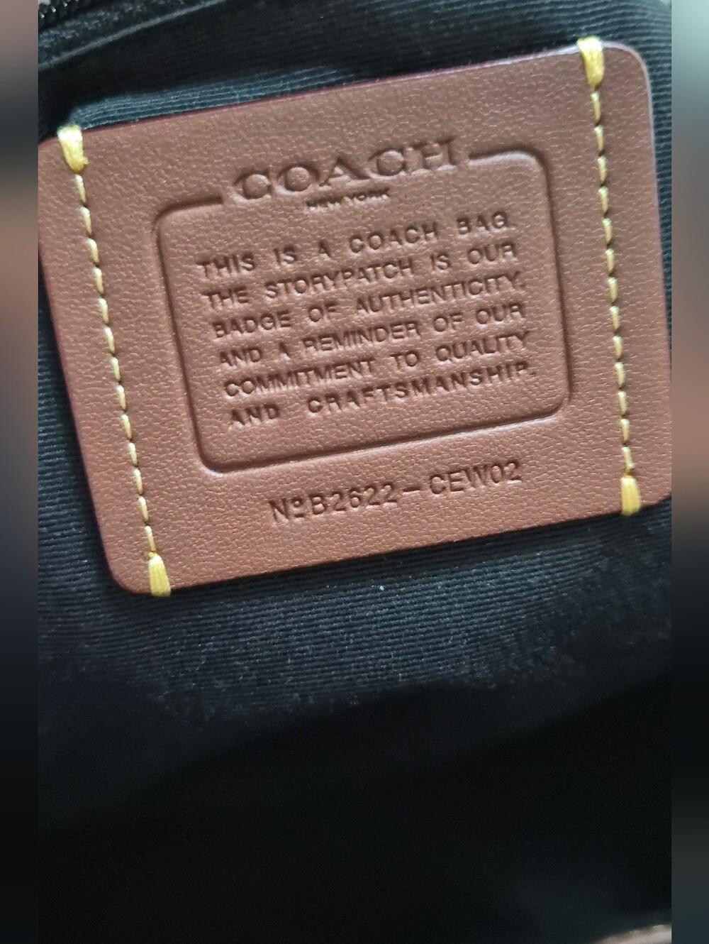Coach CEW02 Rowan Large Satchel Black Signature Leather, Gold Hardware - Picture 7 of 9